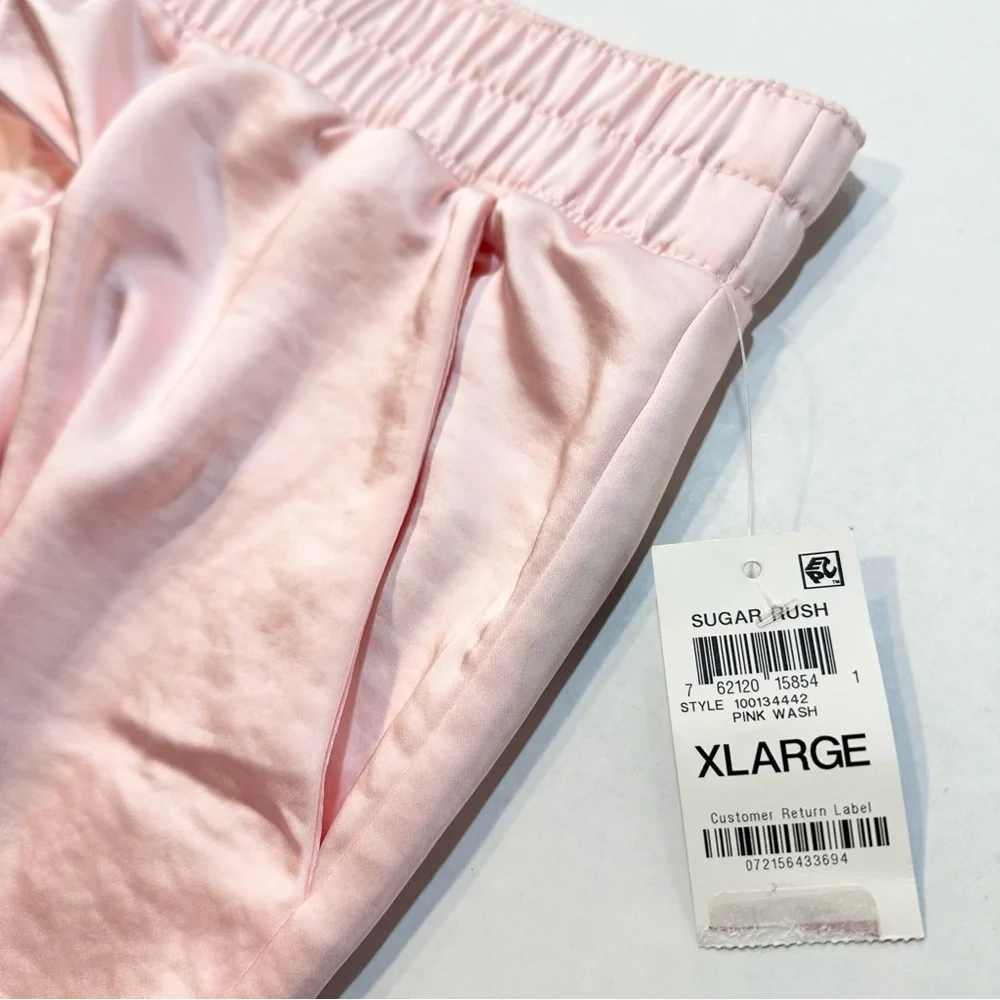 INC Pink Satin Jogger Pants Cargo Pockets, New w/ Tags, Size XL - Picture 4 of 15